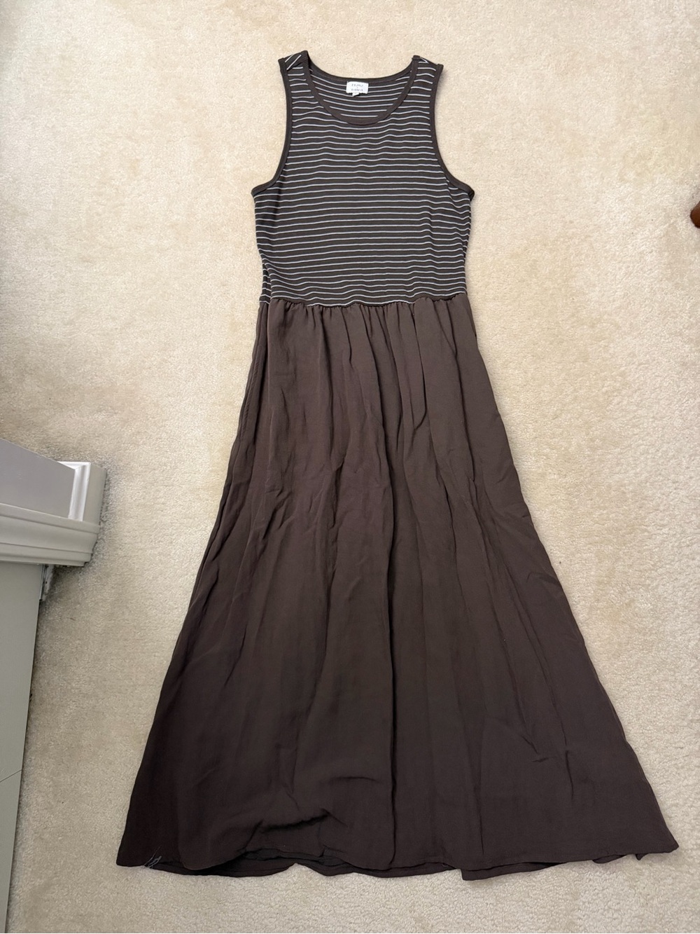 Z Supply Brown Striped Tank Maxi Dress